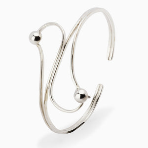 Sterling Silver Baby Curve & Ball Bracelet Bangle by Krysaliis