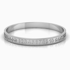 Sterling Silver 123 Baby Bracelet Bangle by Krysaliis
