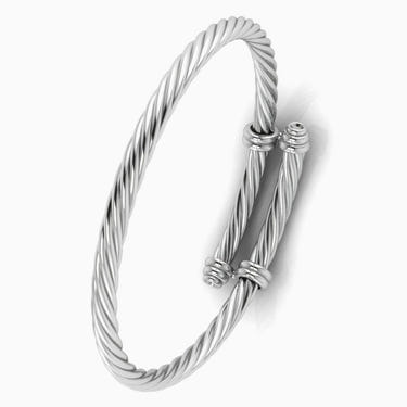 Sterling Silver Baby Cord Bracelet Bangle by Krysaliis