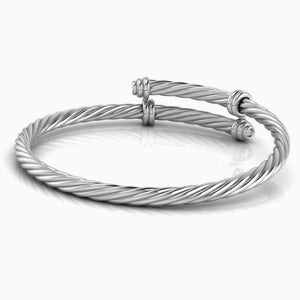 Sterling Silver Baby Cord Bracelet Bangle by Krysaliis