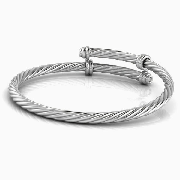 Sterling Silver Baby Cord Bracelet Bangle by Krysaliis