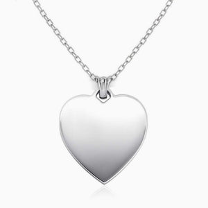 Sterling Silver Classic Engravable Heart Baby Pendant with Chain by Krysaliis