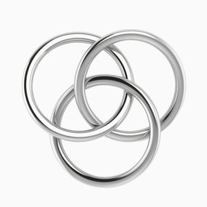 Krysaliis Silver Plated Baby Rattle - 3 Ring