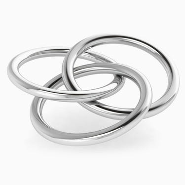 Krysaliis Silver Plated Baby Rattle - 3 Ring