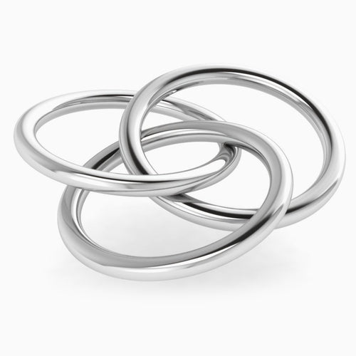 Krysaliis Silver Plated Baby Rattle - 3 Ring