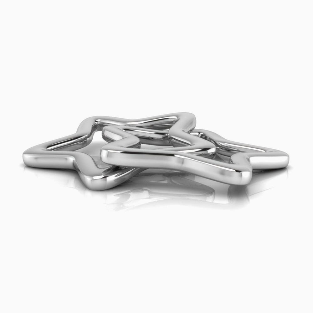 Krysaliis Silver Plated Baby Rattle - Star Ring