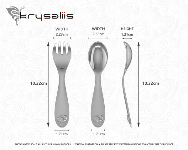 Piggy Silver Plated Baby Spoon and Fork Set by Krysaliis