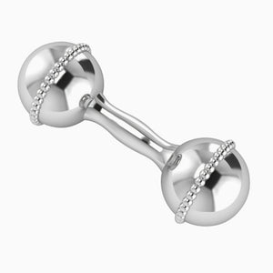 Krysaliis Sterling Silver Dumbbell Rattle - Mini Beaded