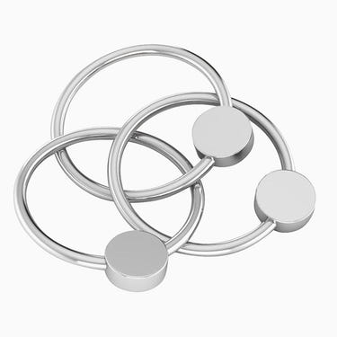 Krysaliis Sterling Silver Teether Rattle - Flat 3 Ring