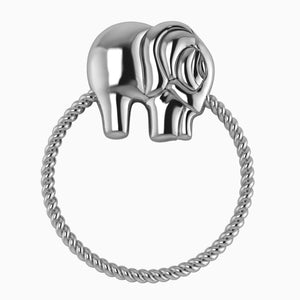 Krysaliis Sterling Silver Rattlem - Rope Ring Elephant