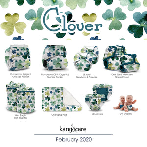 Rumparooz Newborn Cloth Diaper Covers in Clover - Eco-friendly bedding for babies, angle view 5.