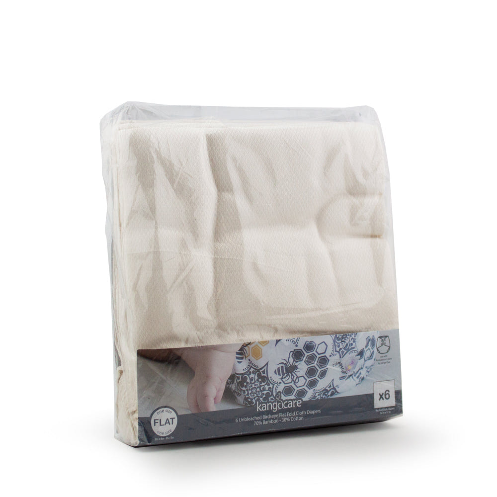Kanga Care Bamboo Flat Cloth Diapers (6pk) - One Size - MOOGCO Baby