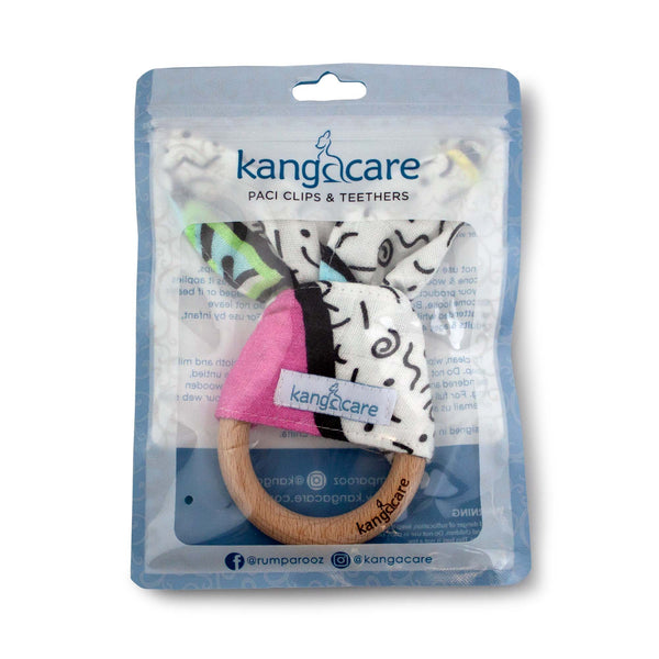 Kanga Care Muslin Crinkle Bunny Ear Teething Ring :: Radical