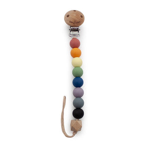 Kanga Care Silicone & Wood Paci Clip - Rainbow