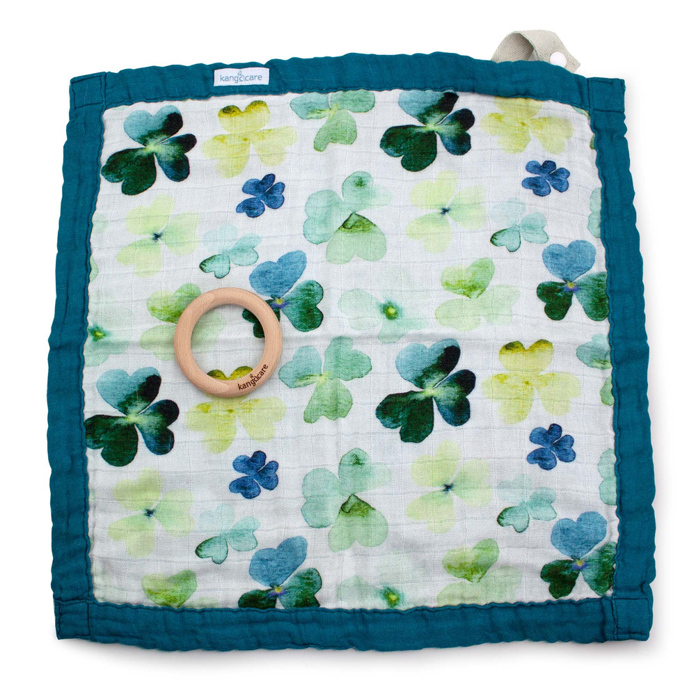 Kanga Care Reversible Teething Blanket Lovey :: Clover - MOOGCO Baby