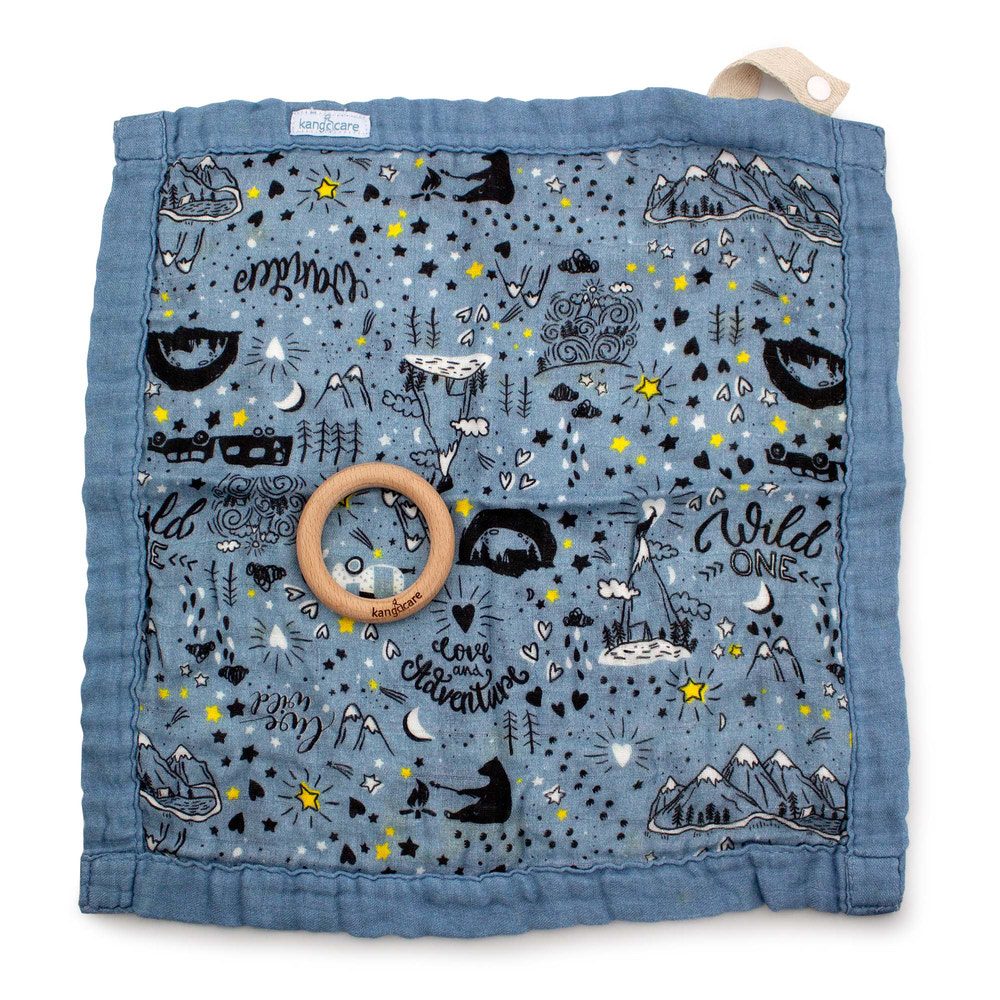 Kanga Care Reversible Teething Blanket Lovey :: Wander - MOOGCO Baby