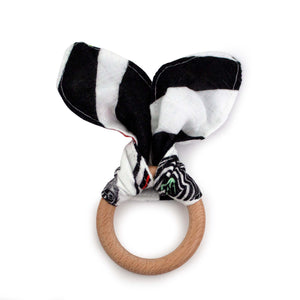 Kanga Care Muslin Crinkle Bunny Ear Teething Ring :: Mixtape