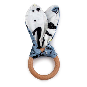 Kanga Care Muslin Crinkle Bunny Ear Teething Ring :: Wander