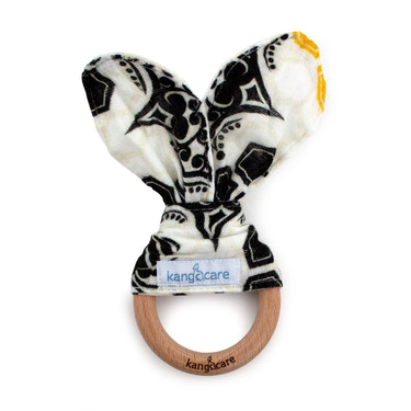 Kanga Care Muslin Crinkle Bunny Ear Teething Ring :: Unity - MOOGCO Baby