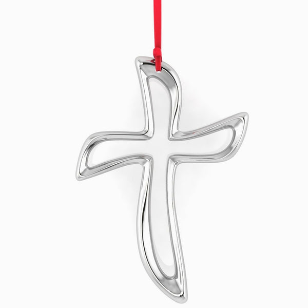 Sterling Silver Cross Christmas Ornament