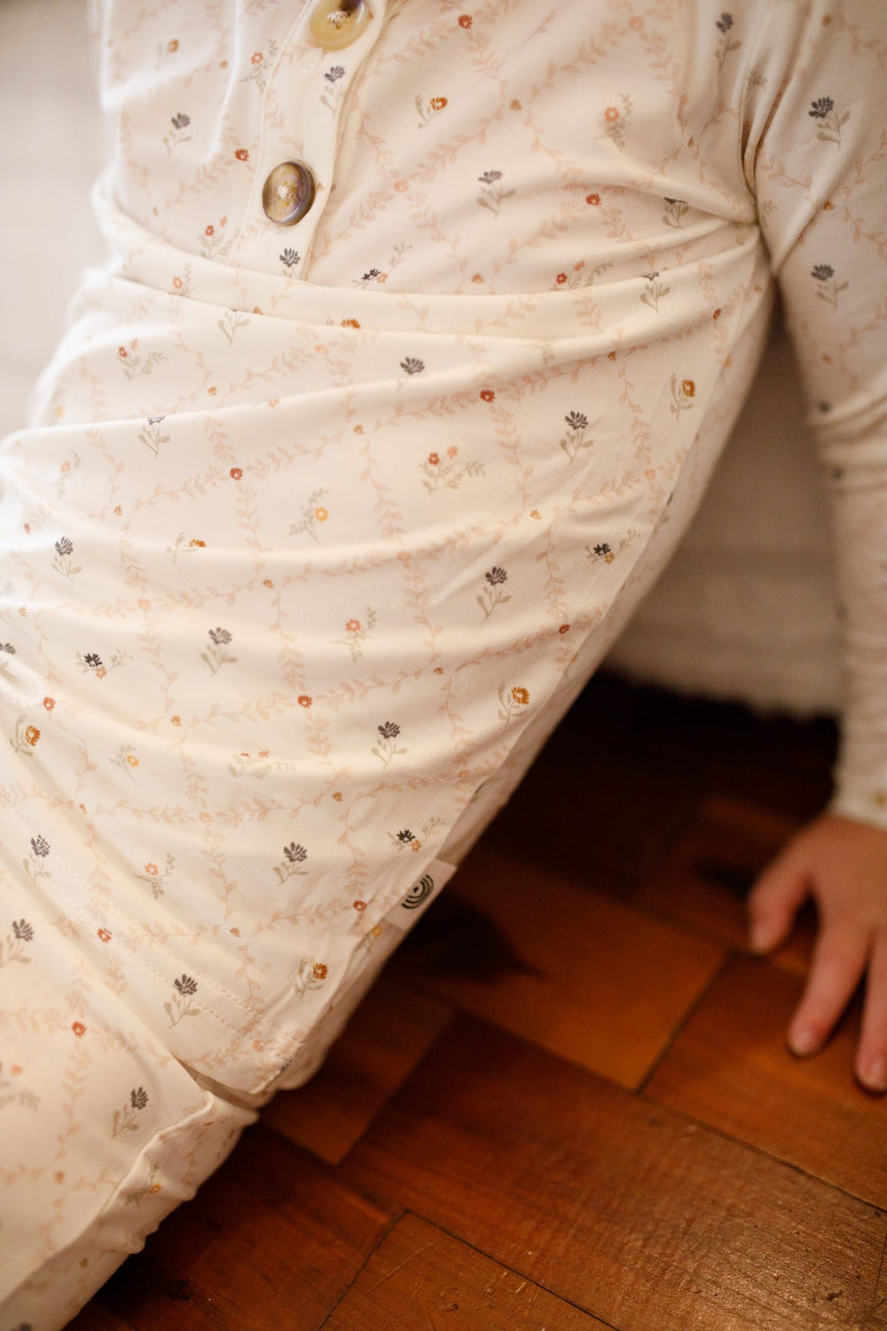 Vintage Blooms 2pc Henley Bamboo Pajamas for babies, perfect for sleep and comfort, available in newborn sizes and up.