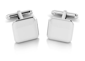 Krysaliis Sterling Engravable Cushion Cufflink