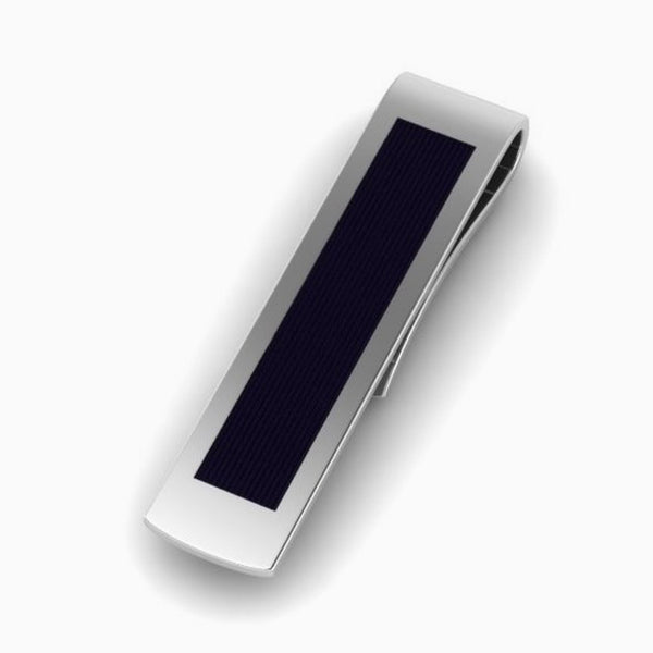 Black Enamel Sterling Silver Tie Clip by Krysaliis