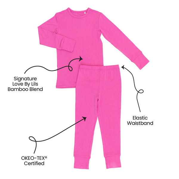 Korrie Pink Bamboo 2-Piece Long Sleeve Set