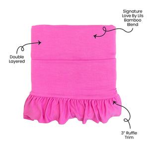 Korrie Pink Bamboo Ruffle Toddler Blanket