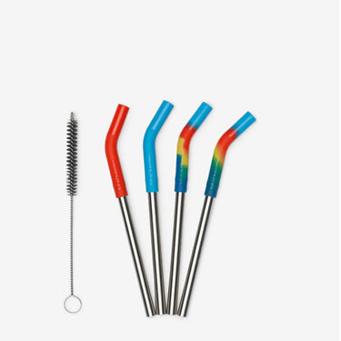 Short Straw 4-Pack for babies - safe, colorful, and perfect for little hands. Ideal for mealtime fun!