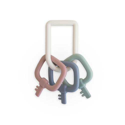 Colorful Key Toy teether for babies, promoting healthy gums and sensory exploration. Safe and fun for little ones!