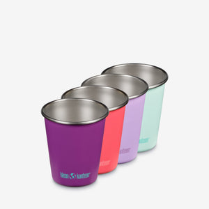 Set of 4 colorful 10oz baby cups, perfect for toddlers and easy to grip for little hands.