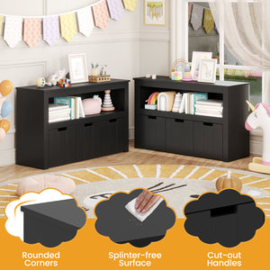 Kid Toy Storage Cabinet with 3 drawers and wheels, perfect for organizing toys in a playful, stylish way.