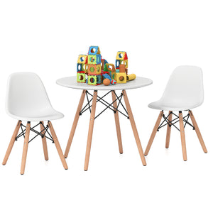 Modern kids' dining table set with 2 armless chairs, perfect for playtime and mealtime fun.
