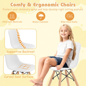 Modern kid's dining table set with 2 armless chairs, perfect for playtime and mealtime fun.