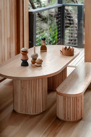 Fluted Bench – Solid European Oak