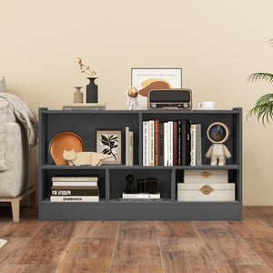 Kids 2-shelf bookcase with 5-cube storage, perfect for organizing toys and books in a playful space.