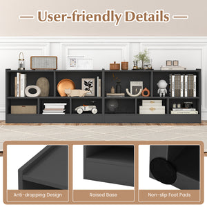 Kids 2-shelf bookcase with 5-cube storage for toys, perfect organizer for playrooms and nurseries.