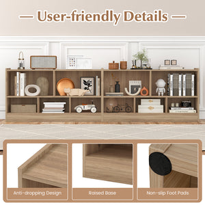 Kids 2-shelf bookcase with 5-cube storage for toys, perfect organizer for playrooms and nurseries.