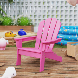 All-Weather HIPS Kid's Adirondack Chair with with High Backrest and Armrests
