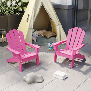 All-Weather HIPS Kid's Adirondack Chair with with High Backrest and Armrests