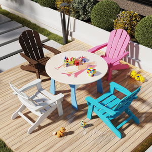 All-Weather HIPS Kid's Adirondack Chair with with High Backrest and Armrests
