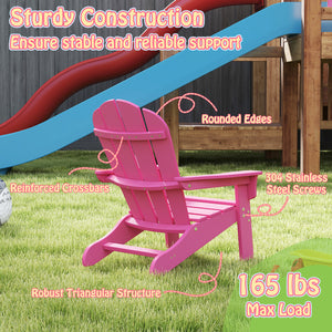 All-Weather HIPS Kid's Adirondack Chair with with High Backrest and Armrests
