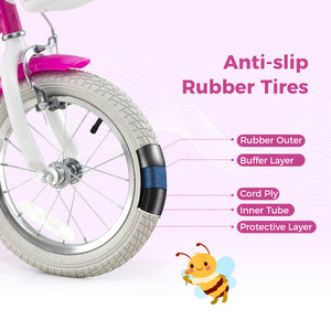 Kids Bike 12 Inch with Training Wheels and 2 Brake System for 3