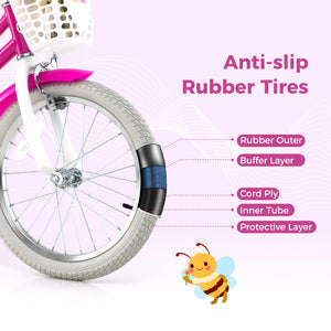Kids Bike 12 Inch with Training Wheels and 2 Brake System for 3