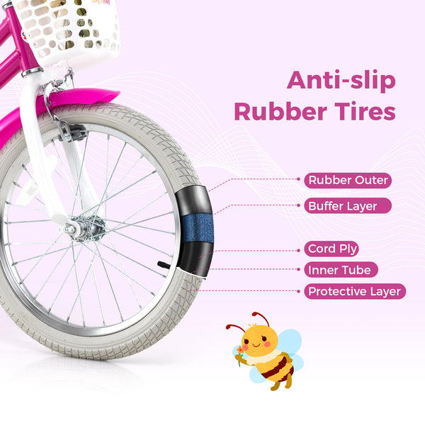 Kids Bike 12 Inch with Training Wheels and 2 Brake System for 3