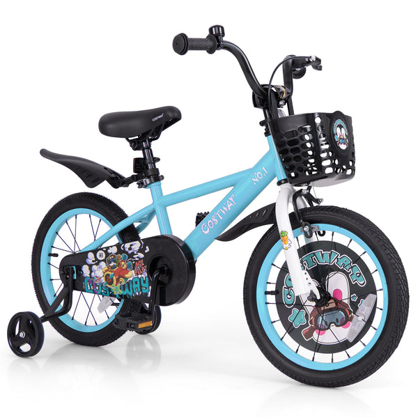 16-inch kids bike with adjustable handlebar and saddle, perfect for children aged 4-8 years, shown from angle 3.
