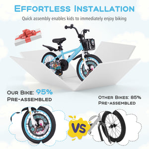16-inch kids bike with adjustable handlebar and saddle for ages 4-8, perfect for outdoor fun and adventure.
