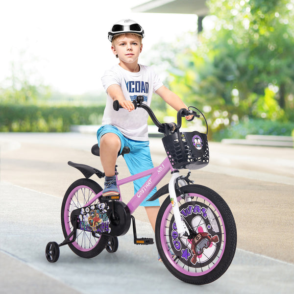 16-inch kids bike for ages 4-8 with adjustable handlebar and saddle, perfect for outdoor fun and active play.