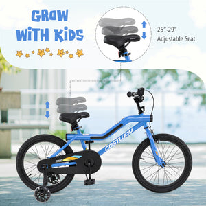 16 Inch Kids Bike LED Lighted Adjustable with Training Wheels for 4-7 Years Old Kids